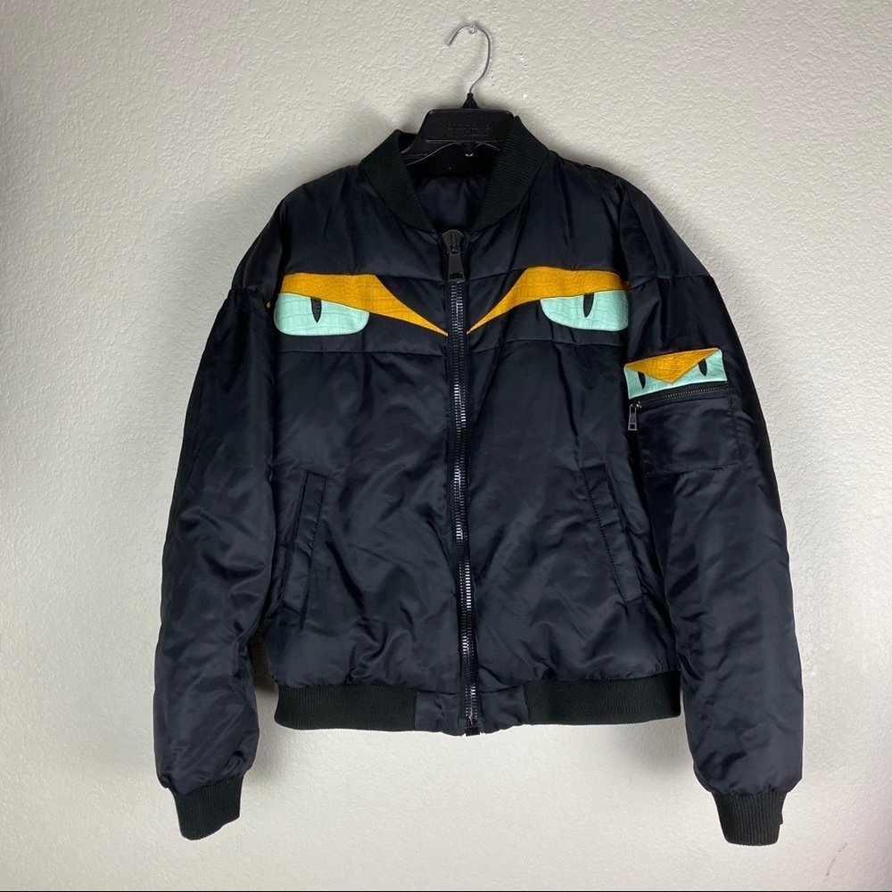 Prade Italy Bomber Jacket Fendi Monster Eyes Style